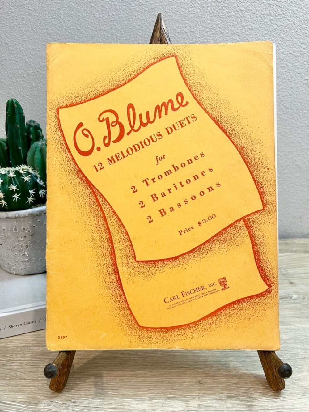 O Blume 12 Melodious Duets Trombone Baritone Bassoon Sheet Music Vintage